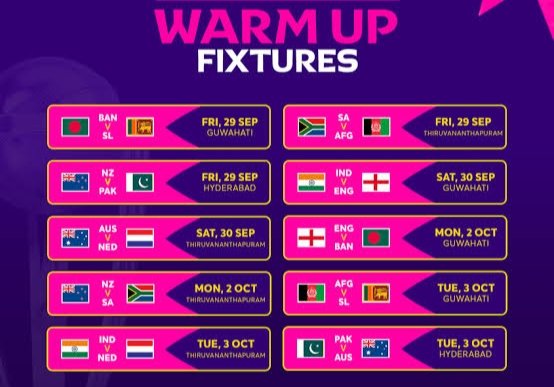 ICC ODI World Cup Warm-Up Matches: TV Schedule for BAN vs SL, NZ vs PAK, and SA vs AFG